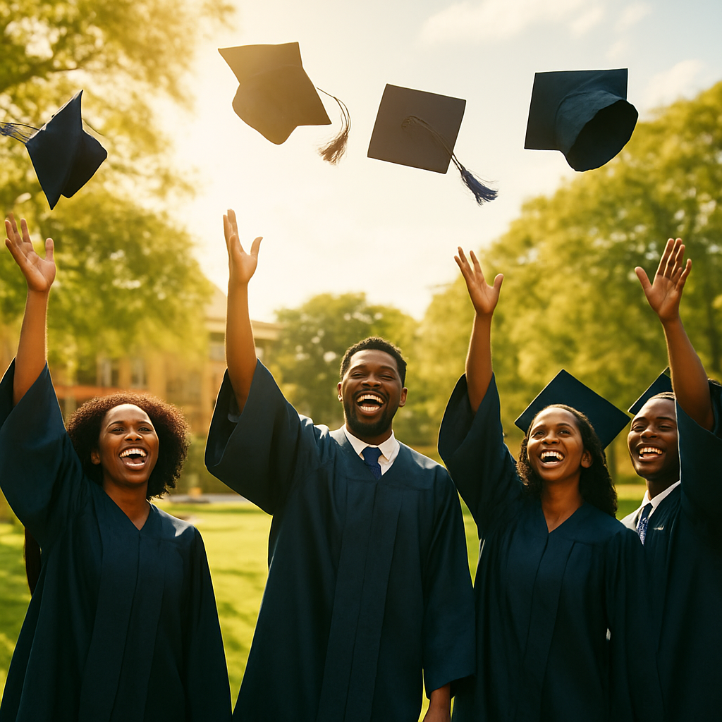 Graduating students celebrating